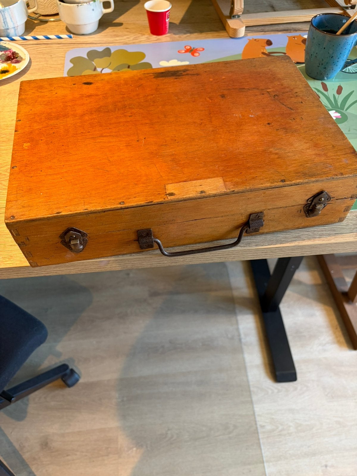 Vintage teken schilder koffer, Ophalen of Verzenden, Gebruikt, Overige typen