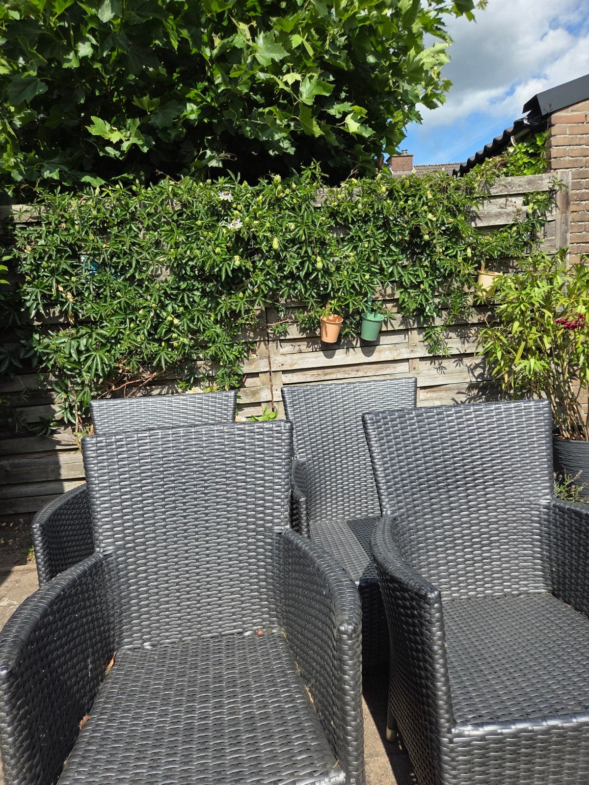 4 Bois Le Duc Wicker Tuinstoelen - Zo goed als nieuw, Ophalen, Zo goed als nieuw, Wicker, Stapelbaar