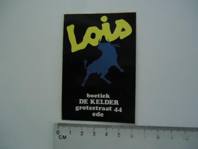 sticker oud Lois jeans winkel EDE De KELDER boetiek retro, Verzenden, Zo goed als nieuw, Bedrijf of Vereniging