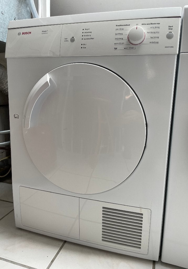 Bosch Wasdroger, Witgoed en Apparatuur, Wasdrogers, Gebruikt, Luchtafvoer, Voorlader, 6 tot 8 kg, Minder dan 85 cm, Anti-kreukfase
