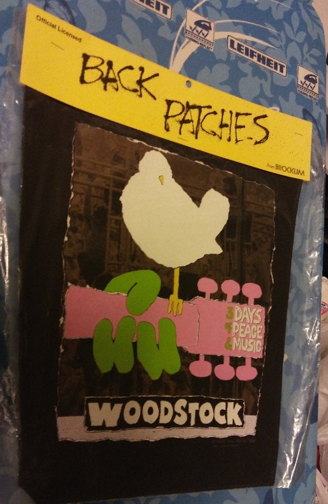 Woodstock Brockum vintage backpatch back patch muziek rock, Ophalen of Verzenden, Zo goed als nieuw, Kleding