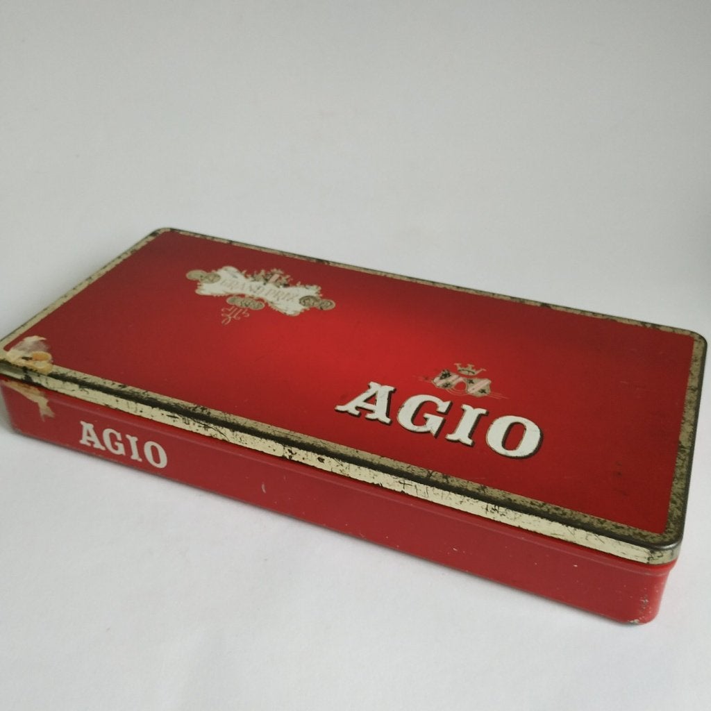 Vintage sigarenblik van Agio Grand Prix, Ophalen of Verzenden, Zo goed als nieuw, Tabaksdoos of Verpakking