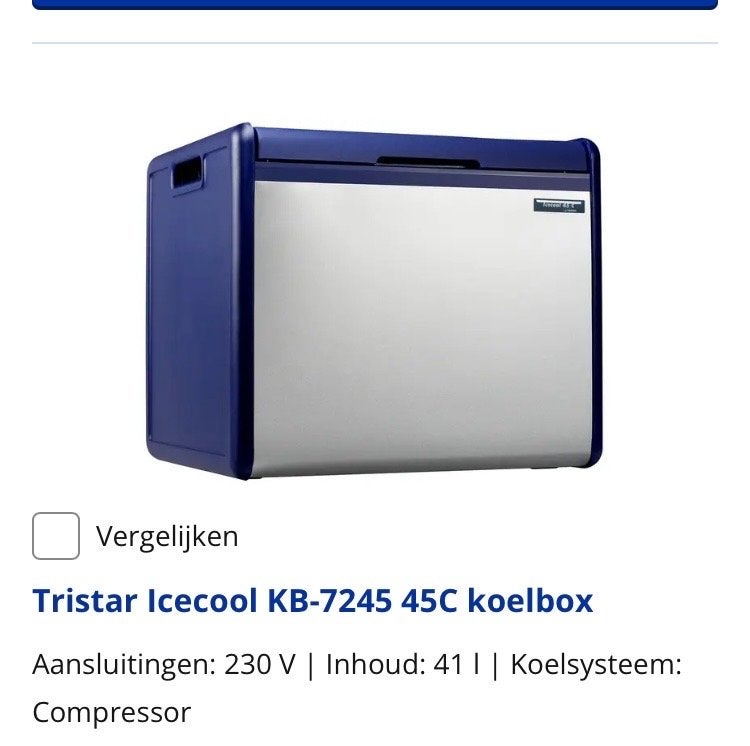 Obelink Tristar Icecool KB-7245 45C Compressor Koelbox 41L, Ophalen, Gebruikt, Koelbox, Compressor
