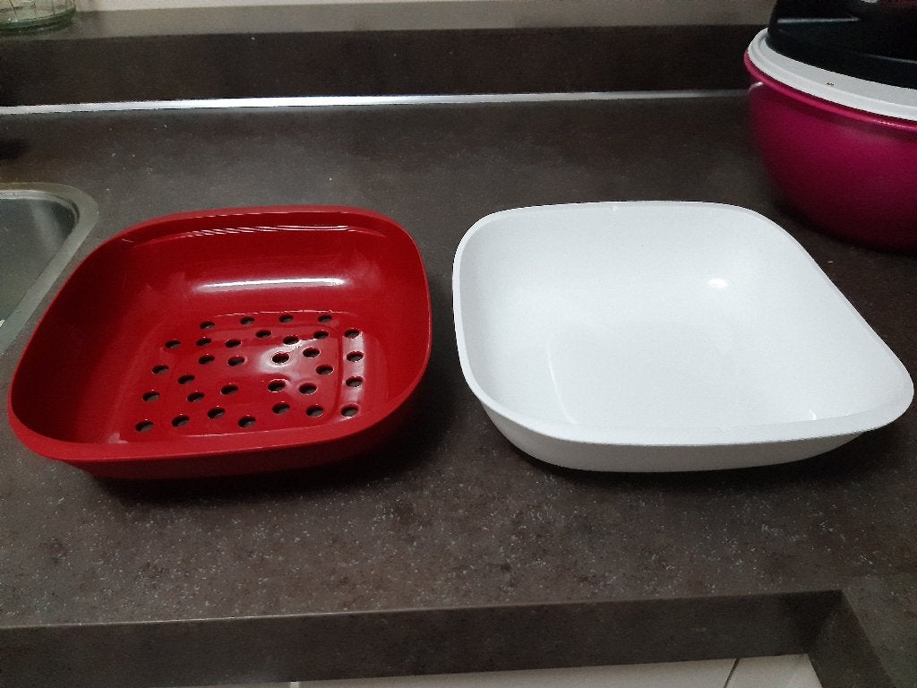 Tupperware allegra multischaal / vergiet / uitlek schaal, Huis en Inrichting, Keuken | Tupperware, Zo goed als nieuw, Schaal, Ophalen of Verzenden