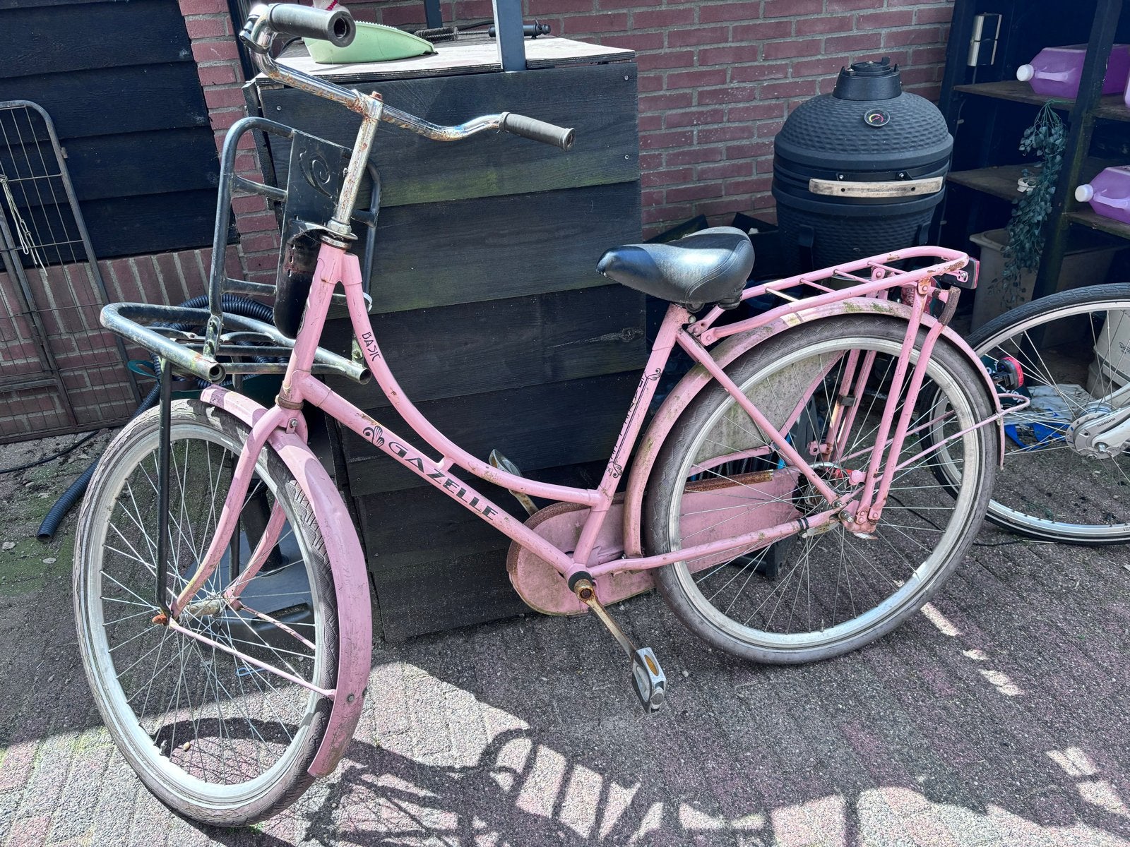 Gratis roze Gazelle stationsfiets voor kleine dame, Ophalen, Terugtraprem, Gebruikt, Minder dan 47 cm