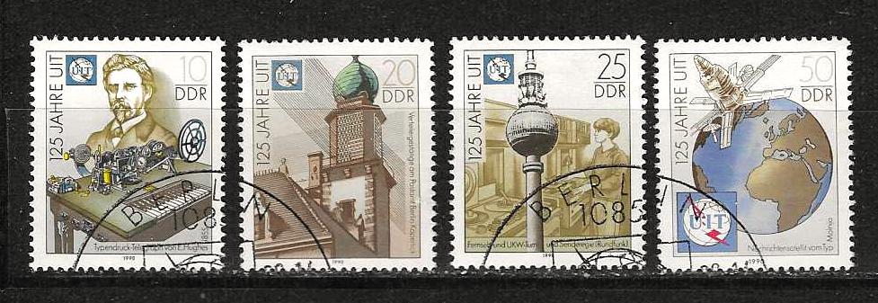 DDR 3332-3335, Ophalen of Verzenden, DDR, Gestempeld