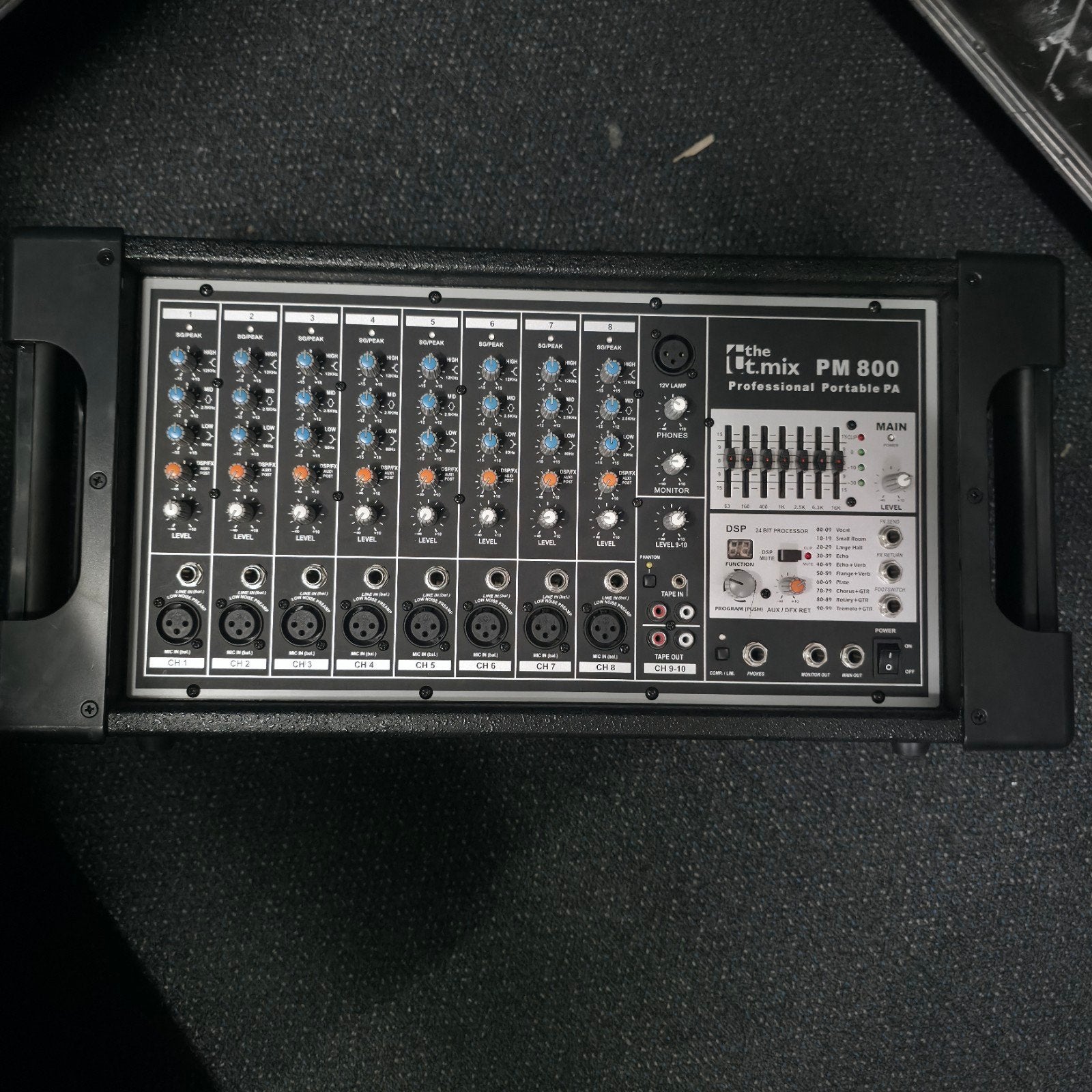 T-MIX   PM800 powered mixer  met effecten, Audio, Tv en Foto, Ophalen of Verzenden, Overige merken