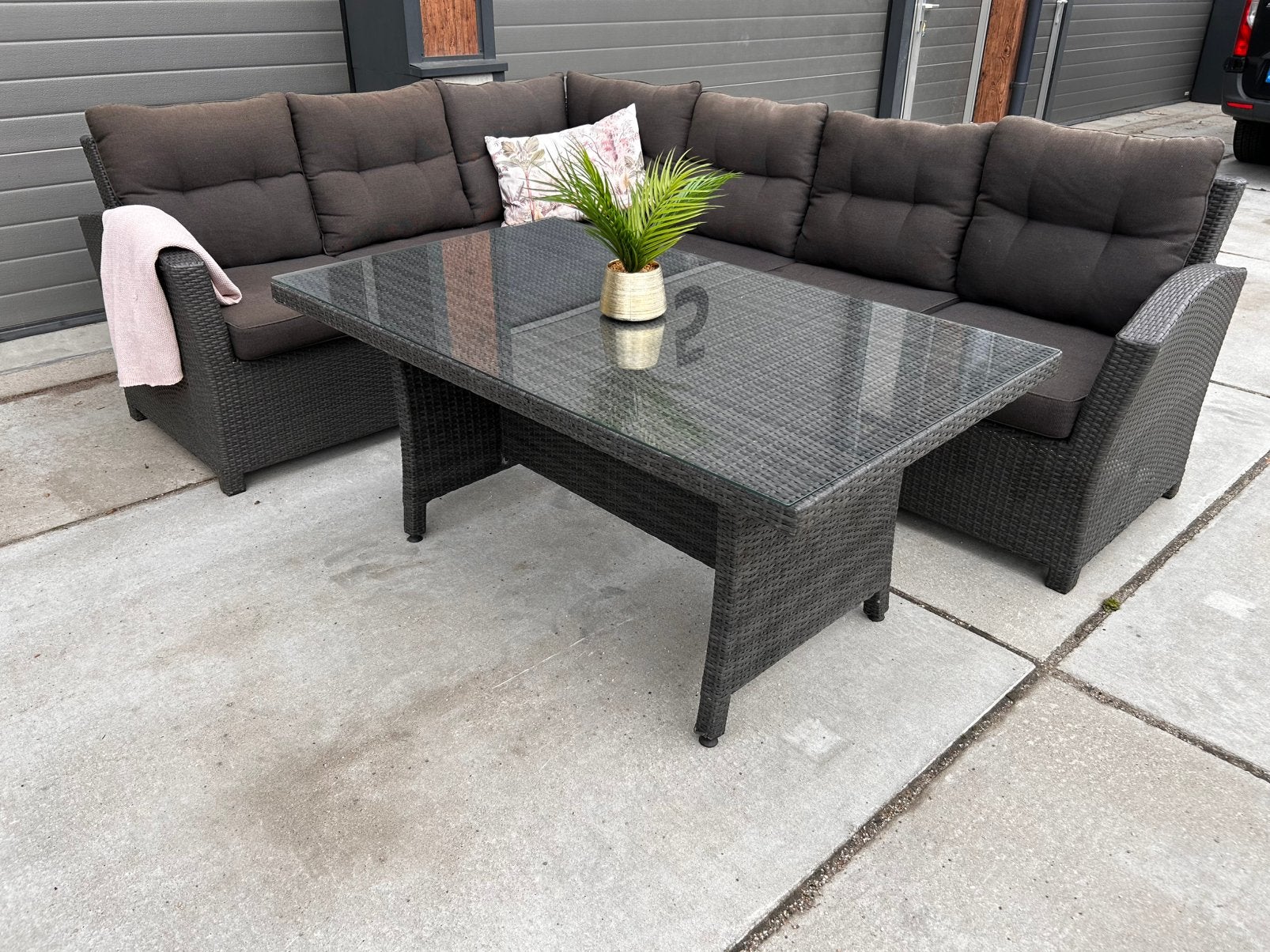 Mooie dining loungeset in perfecte staat - 250x250cm, Ophalen, ., Meer dan 8 zitplaatsen, Zo goed als nieuw