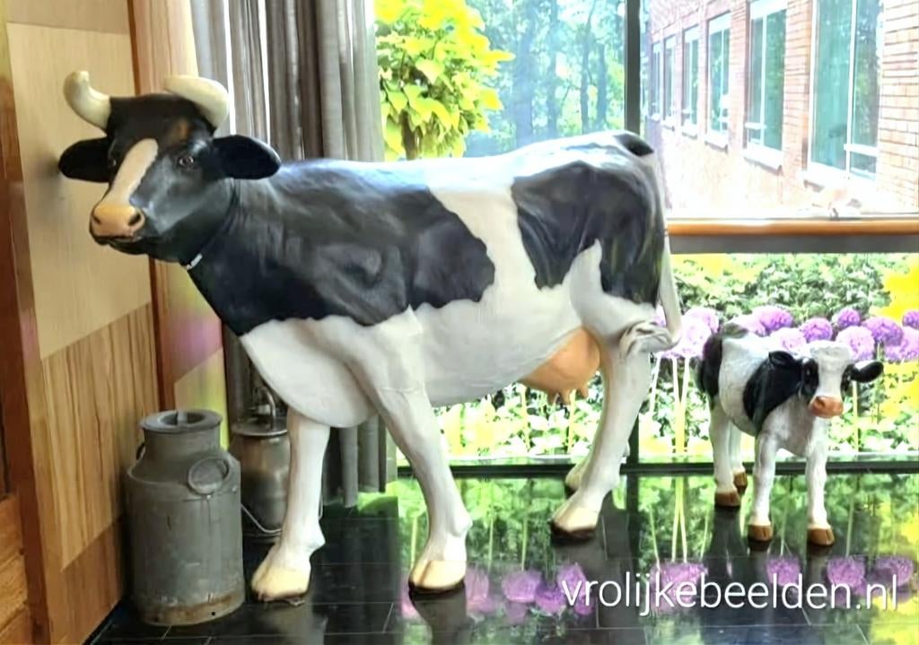 Groot koe beeld, polyester koeien en XL tuinbeelden, kalfjes, Ophalen, Nieuw, Kunststof, Dierenbeeld
