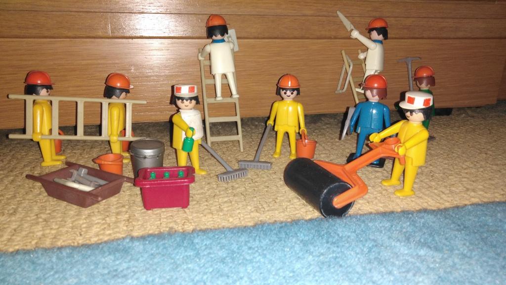 Playmobil bouwvakkers jaren 70, Ophalen of Verzenden, Gebruikt, Complete set