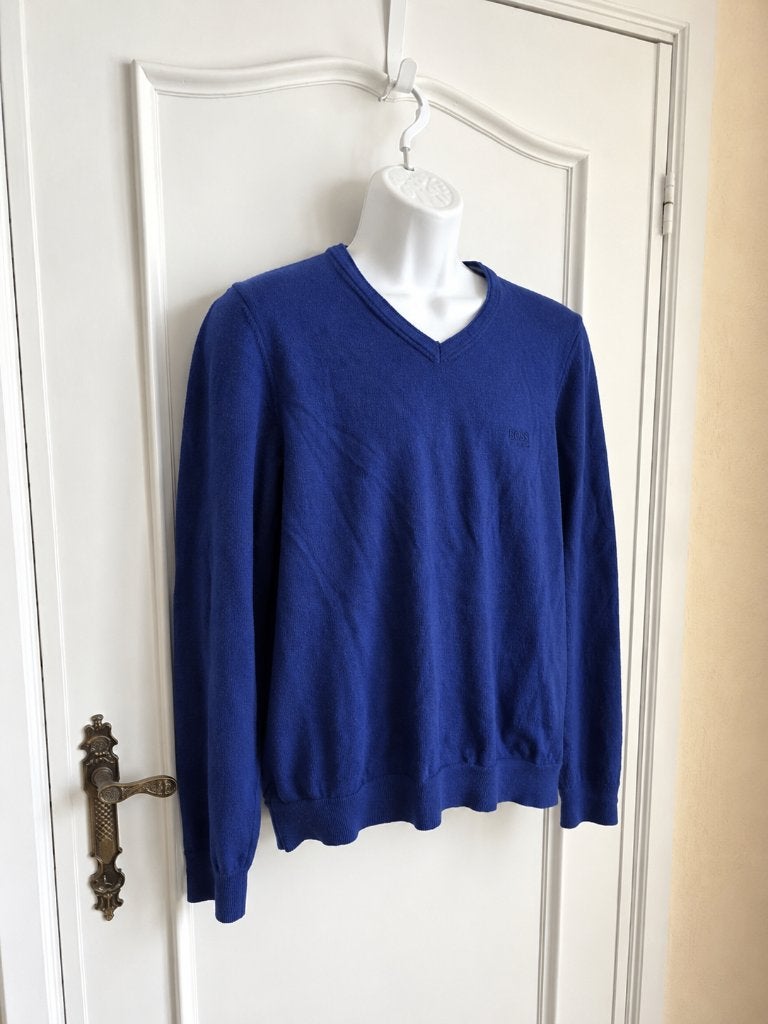 Hugo Boss merino trui blauw – maat S, Blauw, Ophalen of Verzenden, Hugo Boss, Gedragen