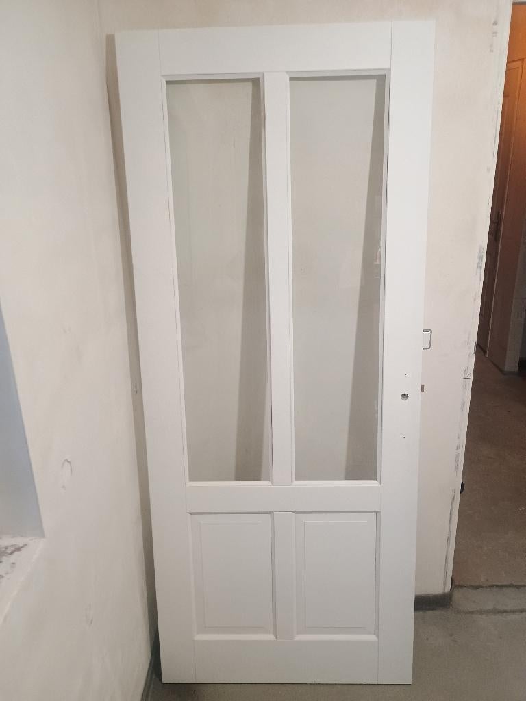 Skantrae SKS1242 88x211,5 blank glas stompe binnendeur, Ophalen, 80 tot 100 cm, Binnendeur, Zo goed als nieuw