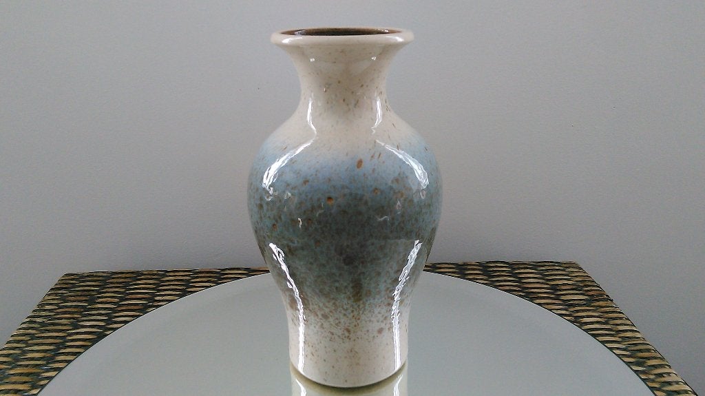 Retro vaas Scheurich Keramik Germany Pottery 60s h 22cm, Ophalen of Verzenden, Meerkleurig, Steen/keramiek