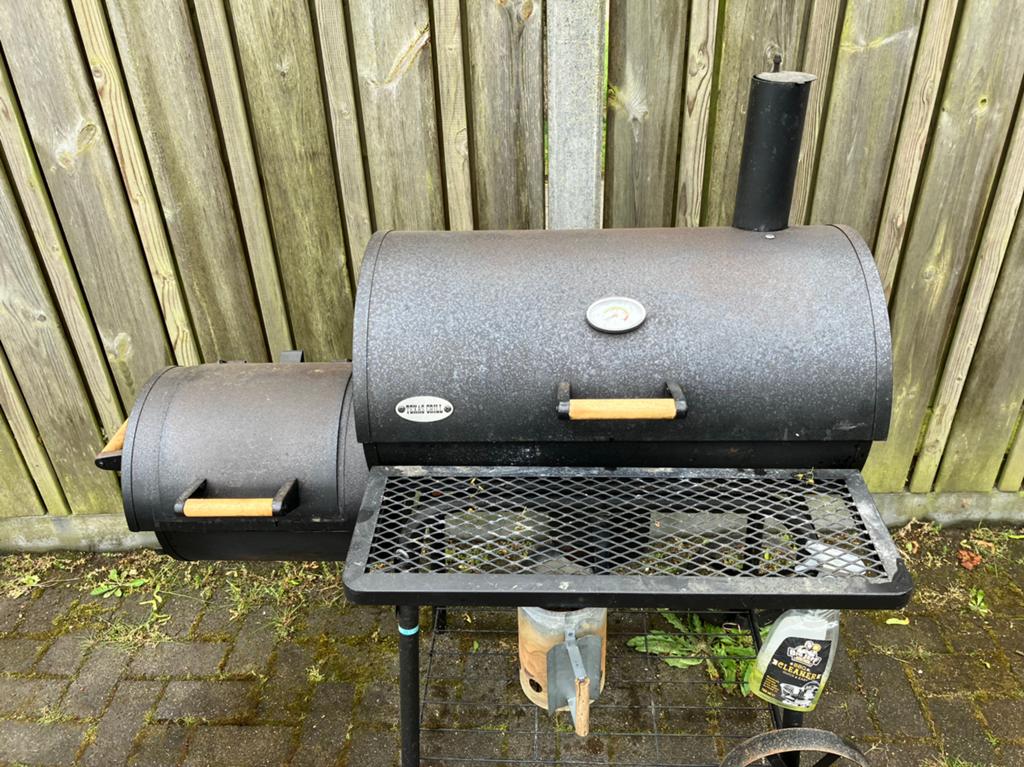 Texas Grill Smoker BBQ / Offset Smoker + Accessoires, Tuin en Terras, Houtskoolbarbecues, Gebruikt, Ophalen of Verzenden