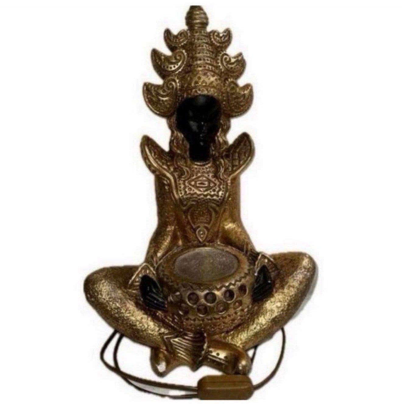 Beeld Aziatisch Figuur-lamp 1950 50CM XL Azie Buddha boeddha, Gebruikt, P, Houtsnijwerk, P