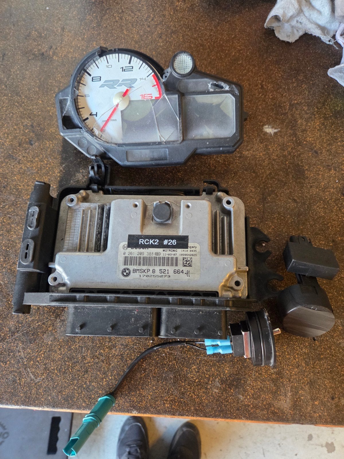 Bmw S1000RR 2010-2014 ecu(RCK2)teller en contact schakelaar., Ophalen of Verzenden, Gebruikt