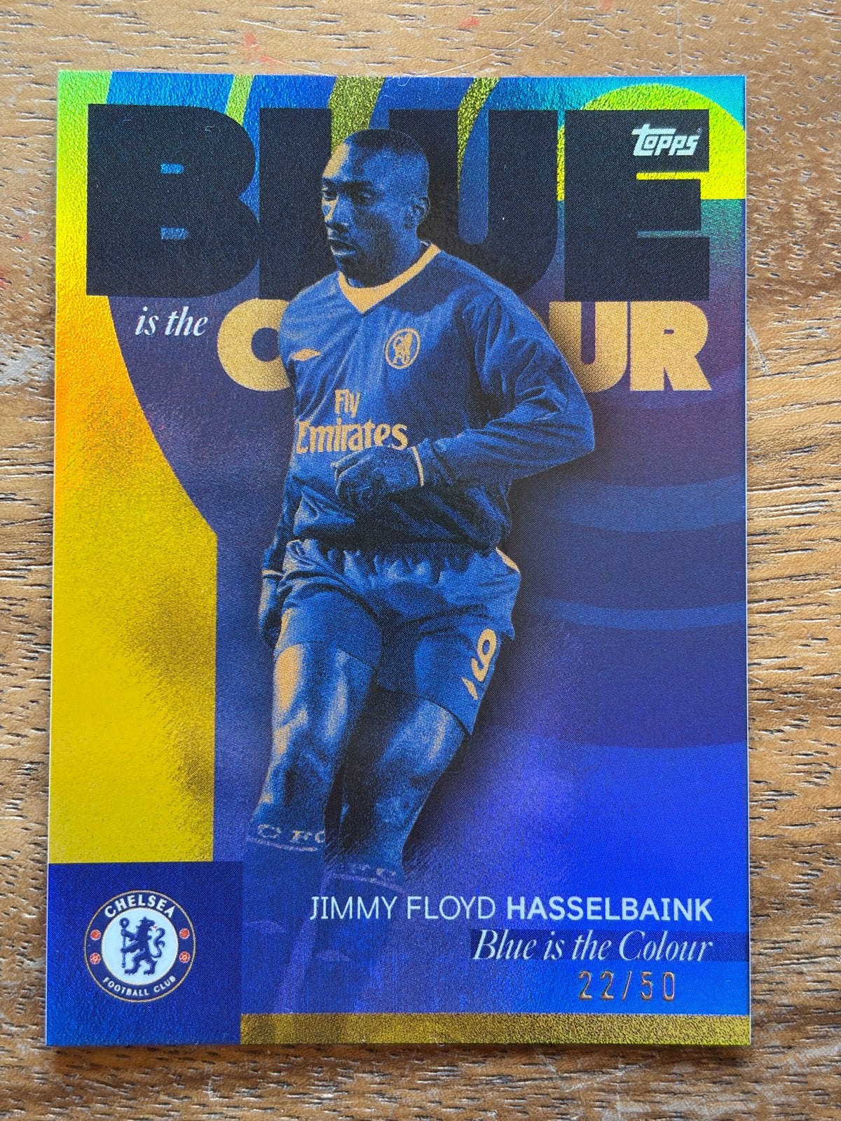Jimmy Floyd Hasselbaink Topps Kaart Chelsea 22/50, Verzenden, Zo goed als nieuw, Buitenlandse clubs, Spelerskaart