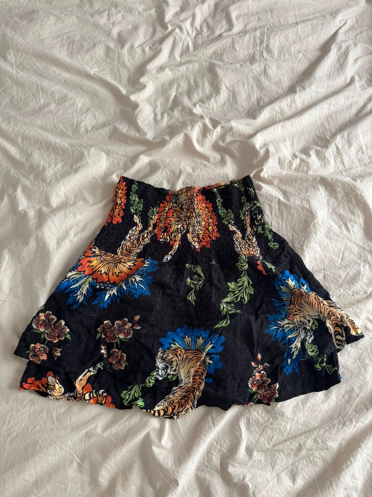 Alix rok met tijgerprint en bloemen, maat L, Kleding | Dames, Zwart, Maat 42/44 (L), Ophalen of Verzenden, Zo goed als nieuw