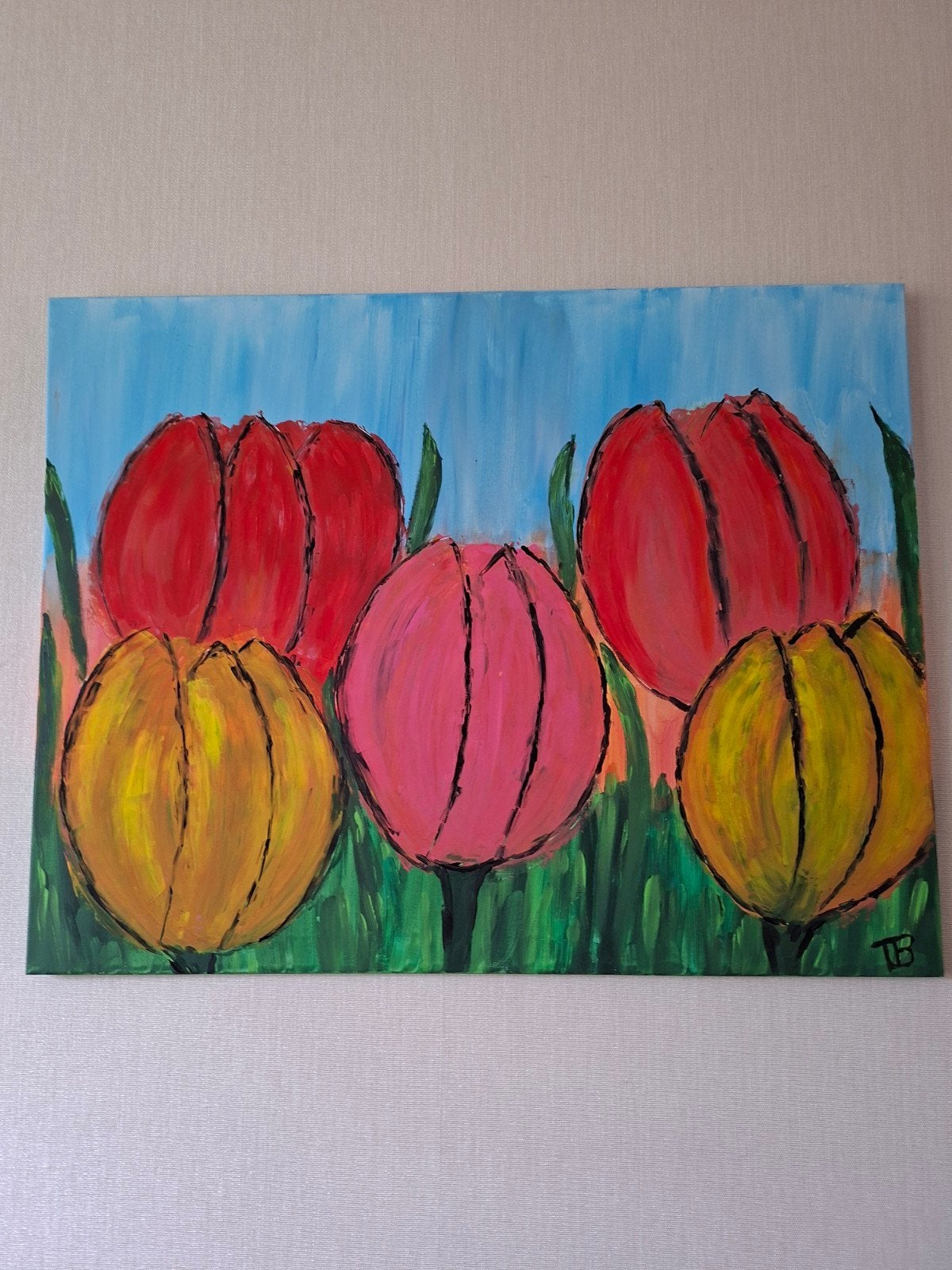 Tulpenschilderij, Antiek en Kunst, Kunst | Schilderijen | Abstract, Ophalen
