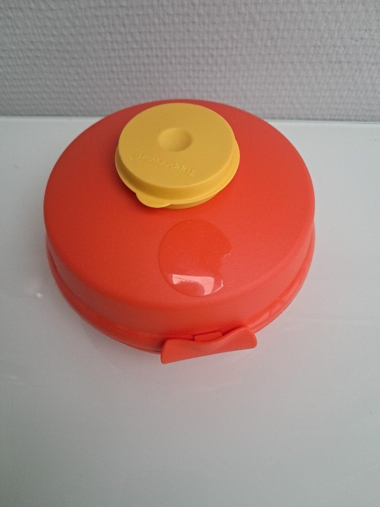 Tupperware lunchtrommel / salade + dressingbakje 14x7 cm, Ophalen of Verzenden, Nieuw, Oranje, Overige typen