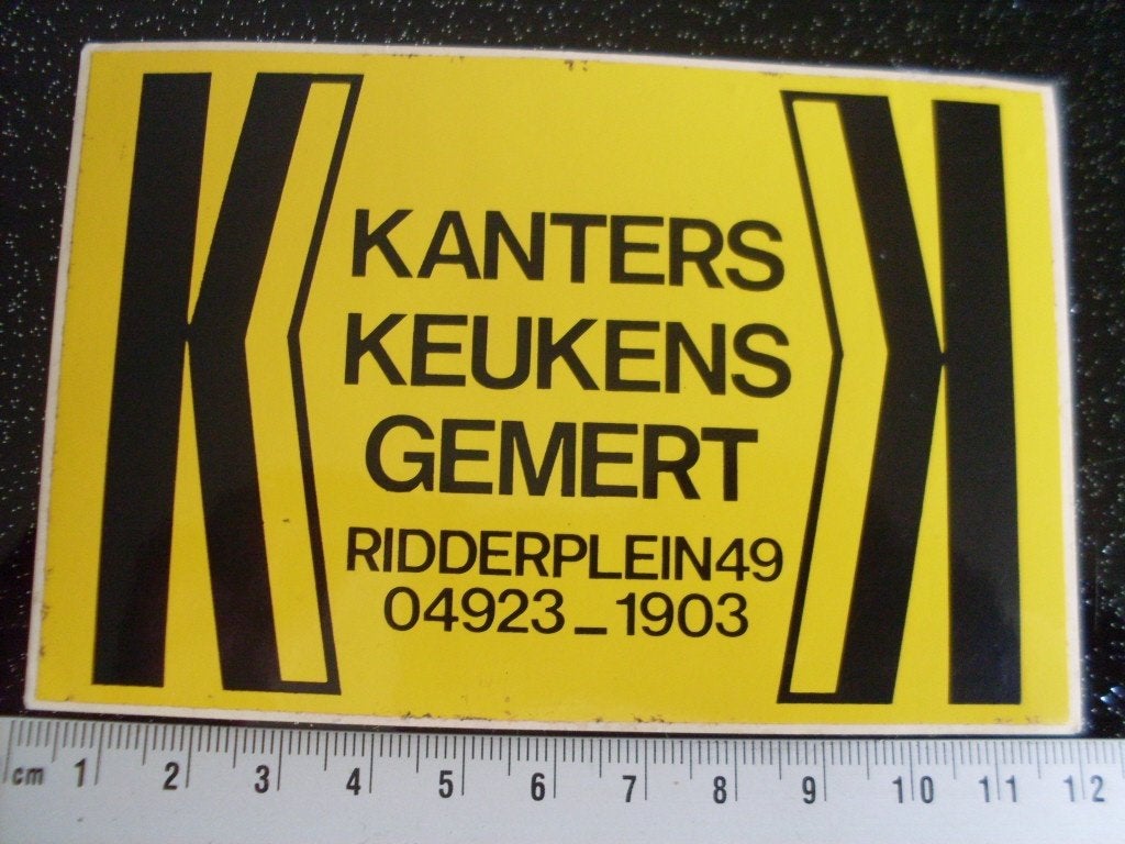 sticker kanters keukens gemert logo KK, Verzenden, Zo goed als nieuw, Bedrijf of Vereniging