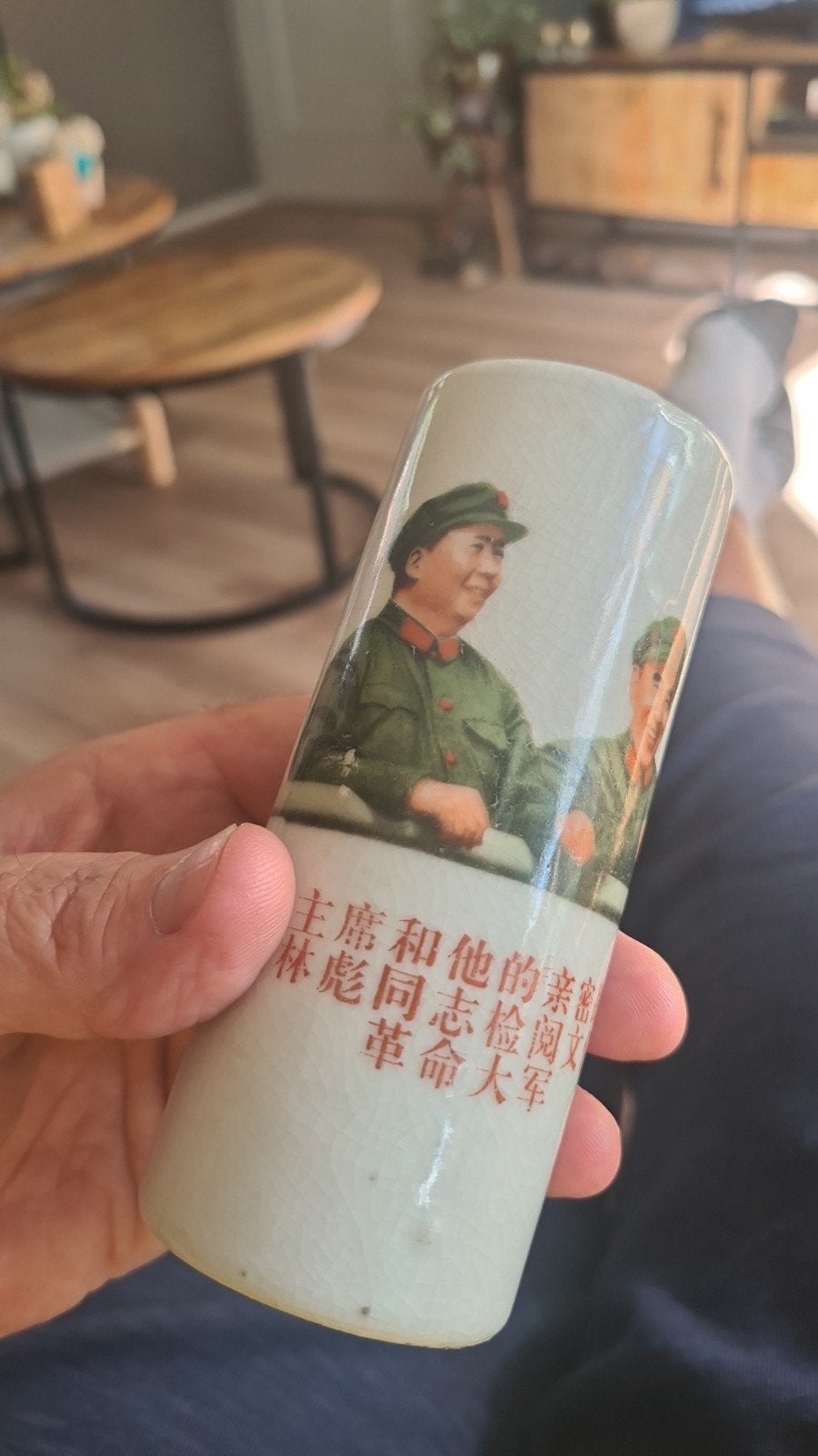 Vintage Chinese Mao Zedong Porseleinen Beker 1968, Antiek en Kunst, Ophalen of Verzenden
