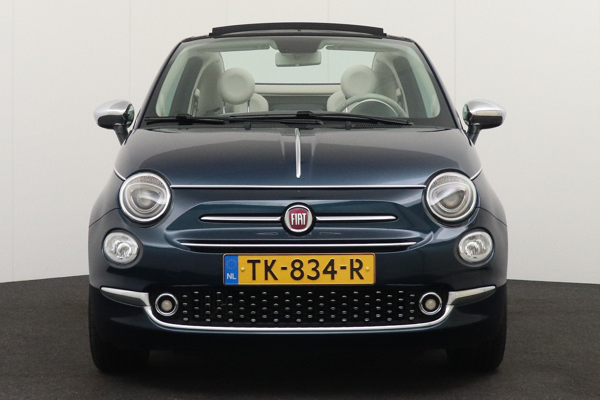 Fiat 500C 0.9 TwinAir Turbo Collezione Cabrio Navi Airco 16', Stof, Gebruikt, Cabriolet, Origineel Nederlands