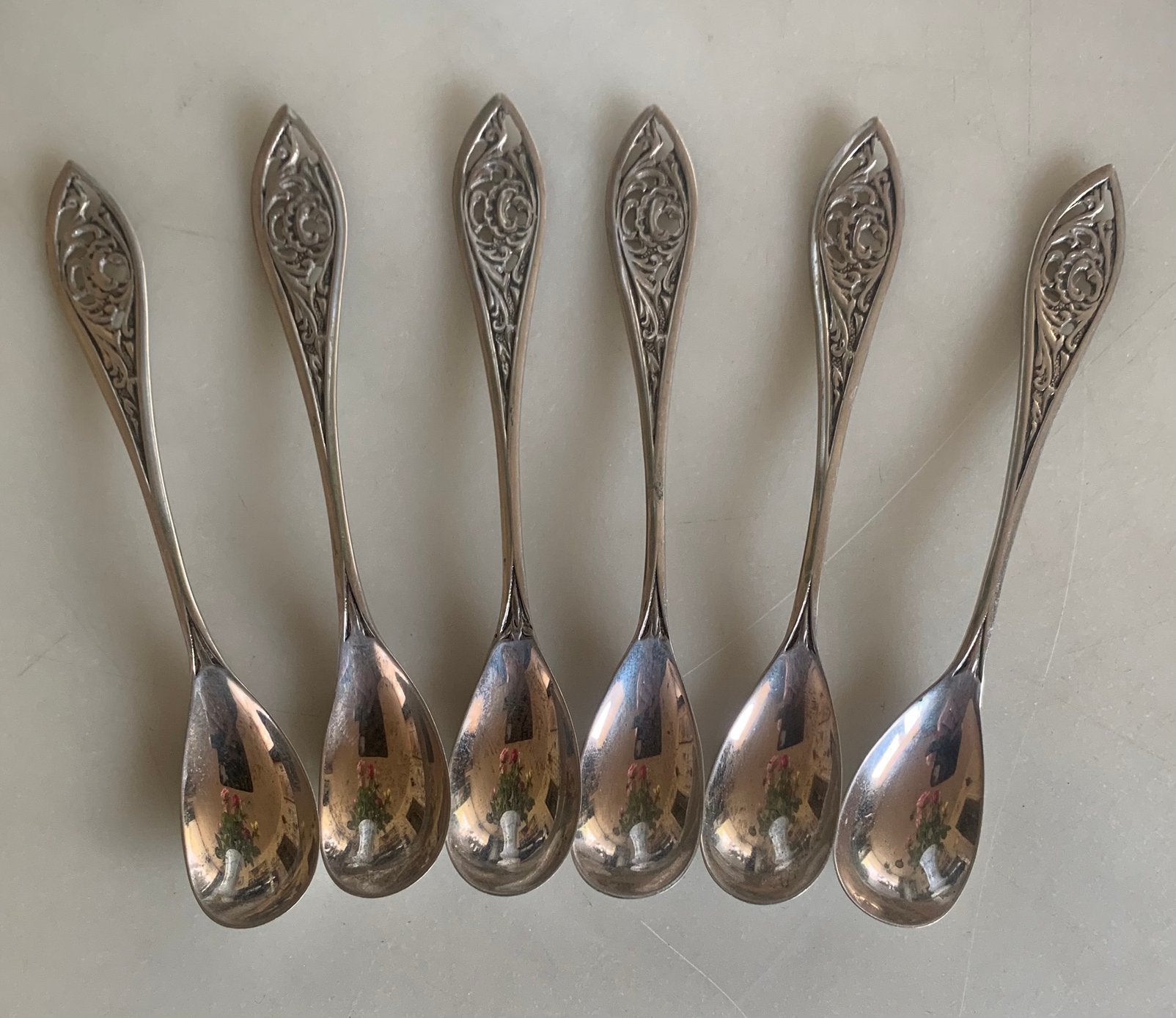 6 zilveren theelepeltjes gemerkt, Antiek en Kunst, Antiek | Goud en Zilver, Ophalen of Verzenden