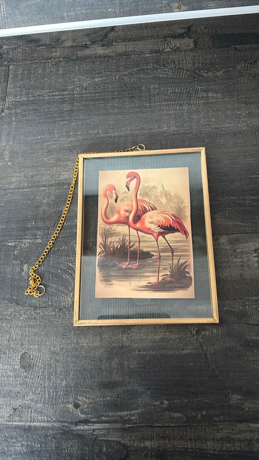 Messing fotolijstje met ketting, Ophalen of Verzenden, Zo goed als nieuw, Fotolijst, 20 cm