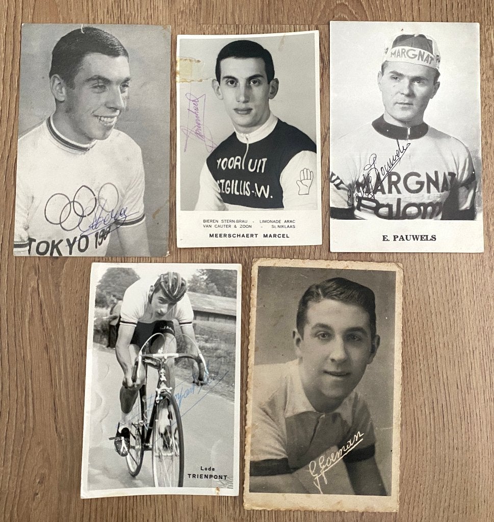 Wielrennen fotokaarten BELGISCHE RENNERS – gesigneerd 5 x, Ophalen of Verzenden, Overige typen