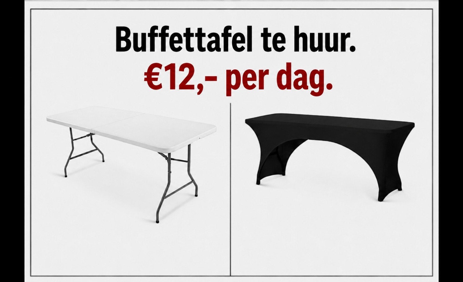 Buffettafel te huur voor €12,- per dag, Ophalen of Verzenden, Overige typen, Overige