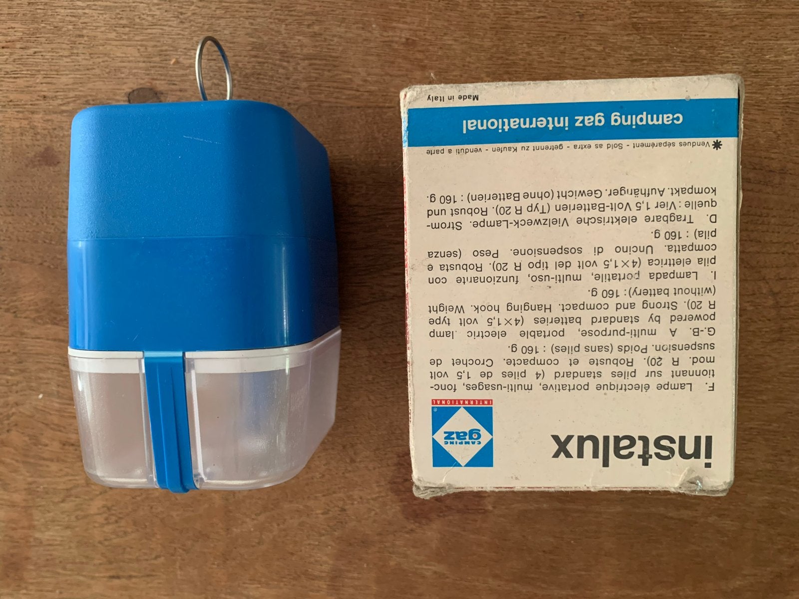 Vintage Campingaz International Instalux lamp op batterij, Ophalen of Verzenden, Gebruikt