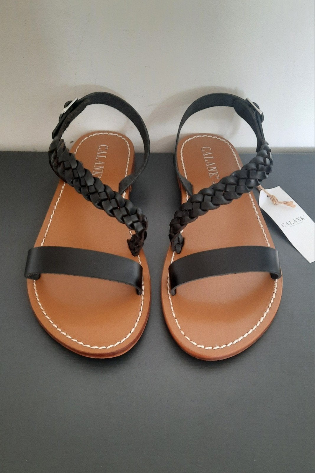 Nieuwe Calank zwart gevlochten leren sandalen 38, Kleding | Dames, Schoenen, Zwart, Nieuw, Calank, Sandalen of Muiltjes