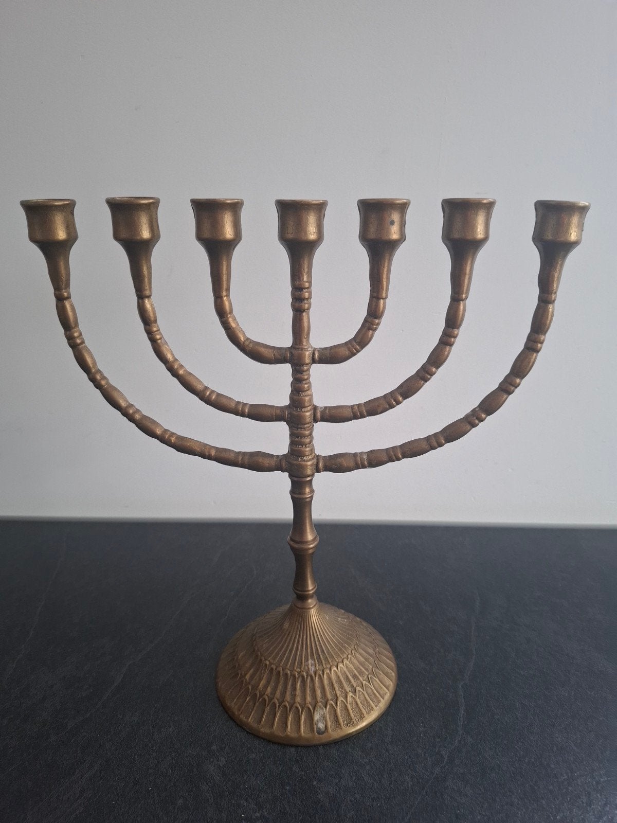 Vintage Menora - 28.5cm Hoog, 27.5cm Breed, 1004g, Antiek en Kunst, Ophalen of Verzenden, Koper of Brons