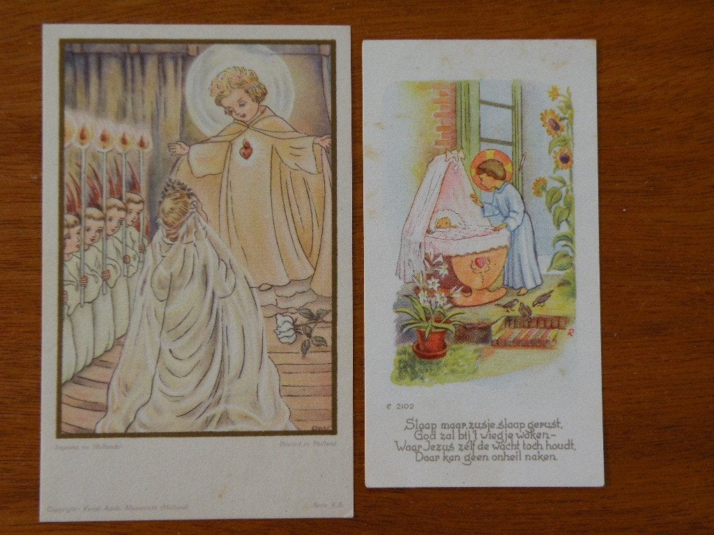 Bidprentjes, bidplaatjes. 2 Stuks., Ophalen of Verzenden, Bidprentje