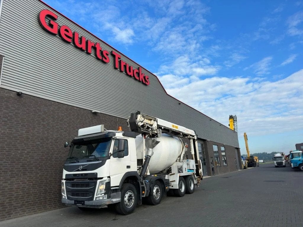 Volvo FM 410 8X4 + STETTER 9 M3 MIXER/MISCHER + THEAM 15 M T, Auto's, Automaat, Achterwielaandrijving, Euro 6, Wit
