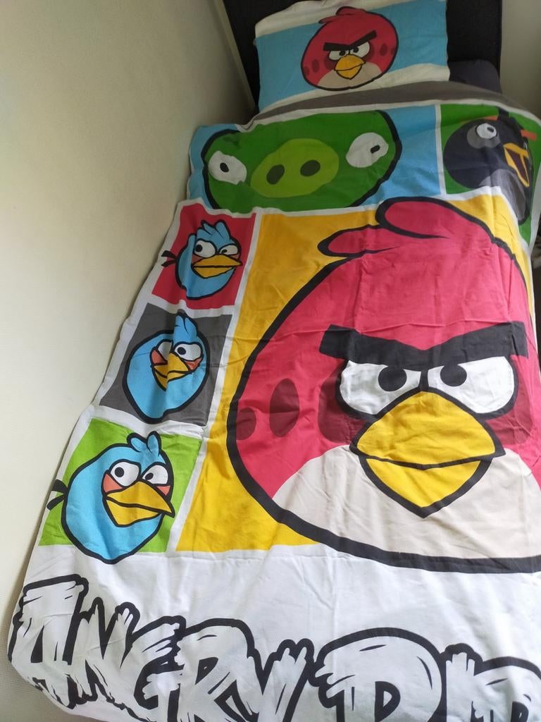 Gratis Angry Birds dekbedovertrek met kussensloop, 2 kanten, Gebruikt, Overige kleuren, Jongetje of Meisje, Dekbedovertrek