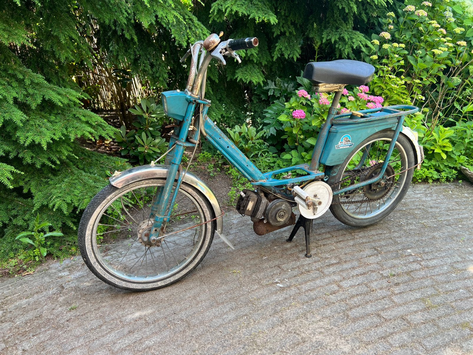 Schuurvondst Peugeot 102 MT turquoise ‘68 opknapper, Fietsen en Brommers, Ophalen, 49 cc, Overige merken