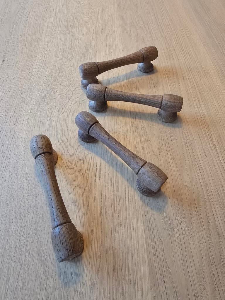 New old stock: 4 antieke houten kast / keuken handgrepen €7, Ophalen of Verzenden