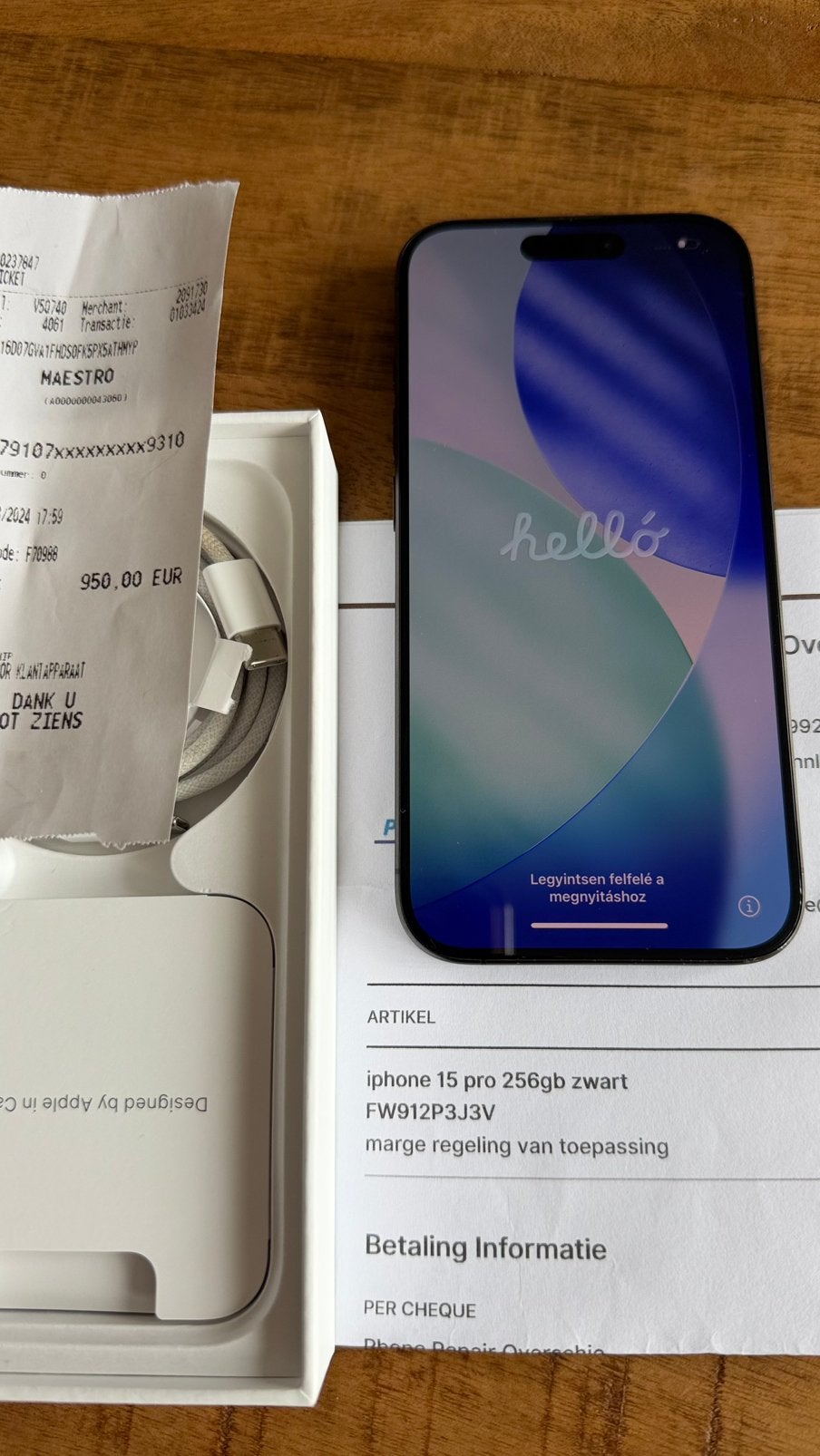 iPhone 15 Pro 256GB Zwart - Zo goed als nieuw