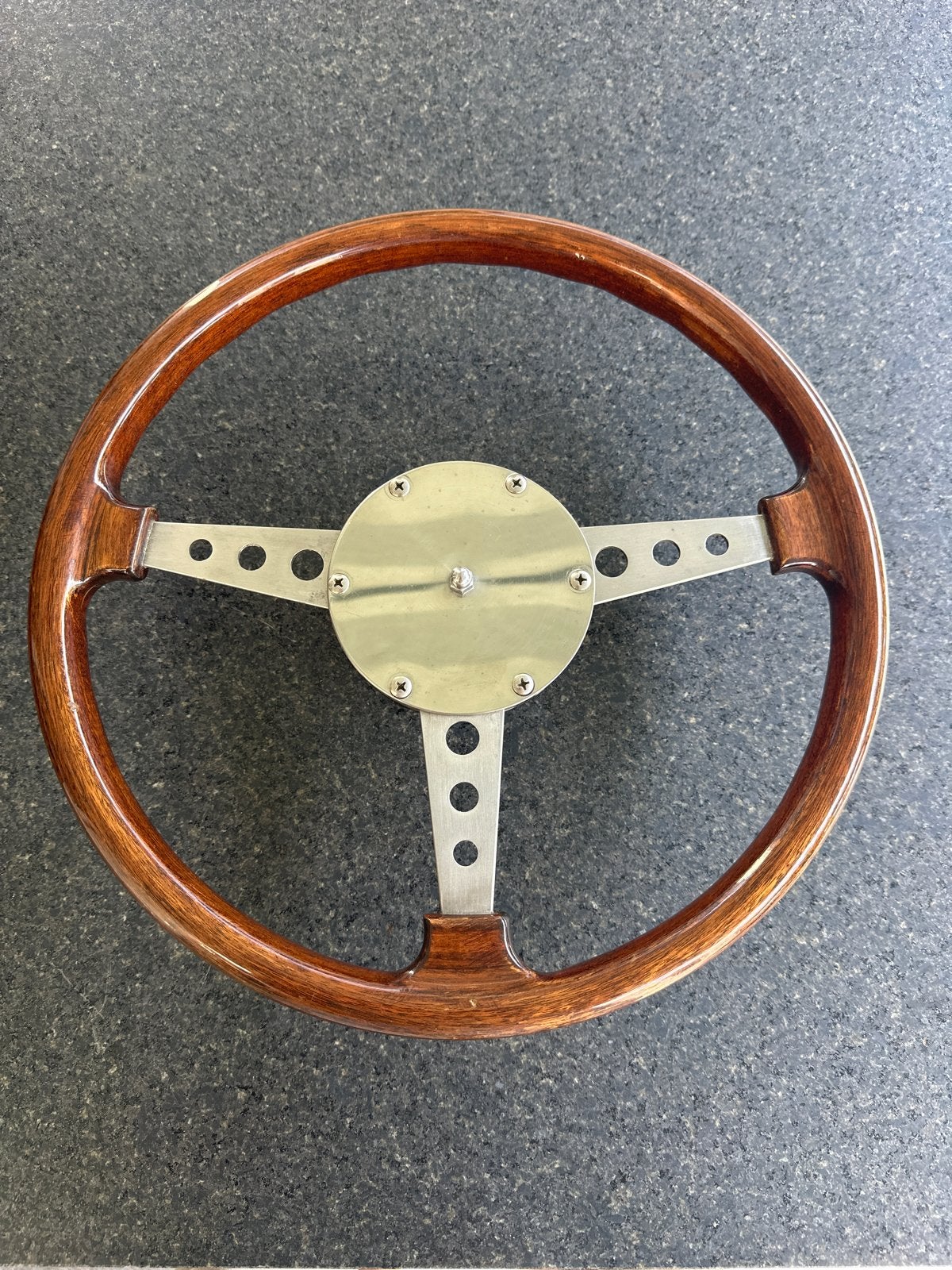 Houten sportstuur voor klassieke auto's - 38 cm, Auto-onderdelen, Ophalen of Verzenden, Gebruikt, Oldtimer onderdelen