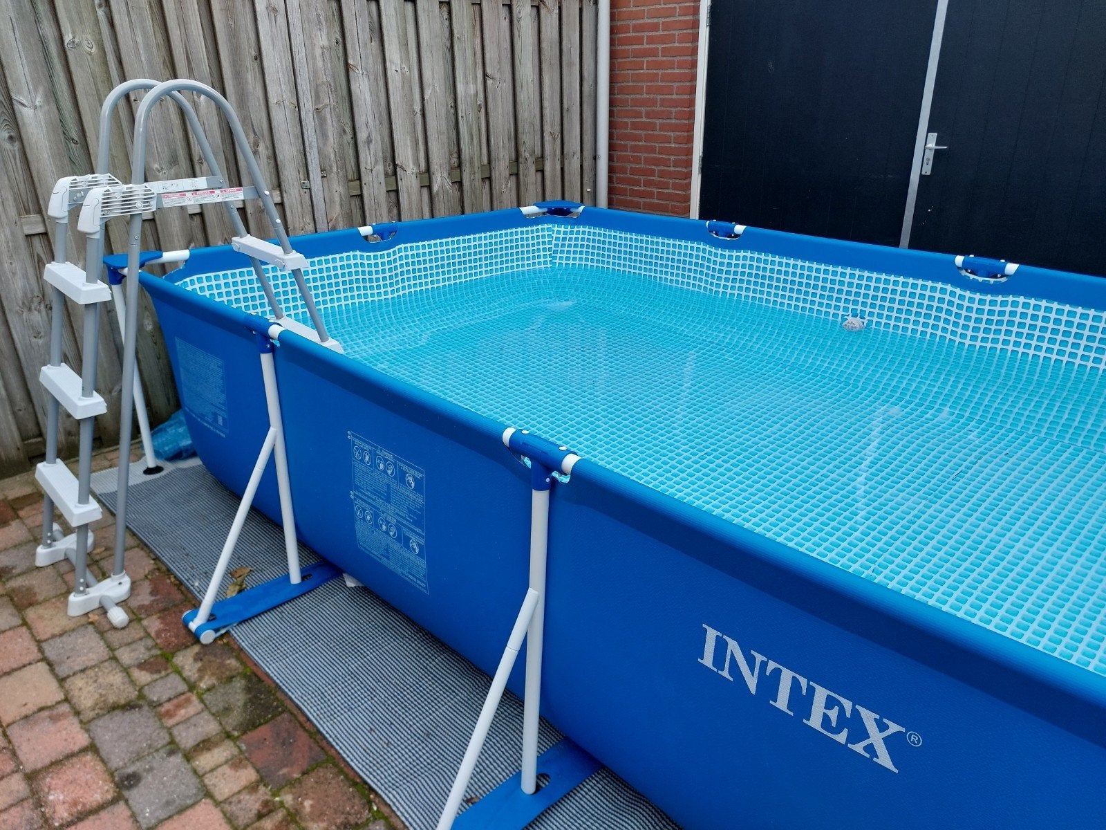 Intex Opzetzwembad 4.5m x 2.2m met toebehoren, Tuin en Terras, Zwembaden, Ophalen, Gebruikt, 200 tot 300 cm, 80 tot 120 cm