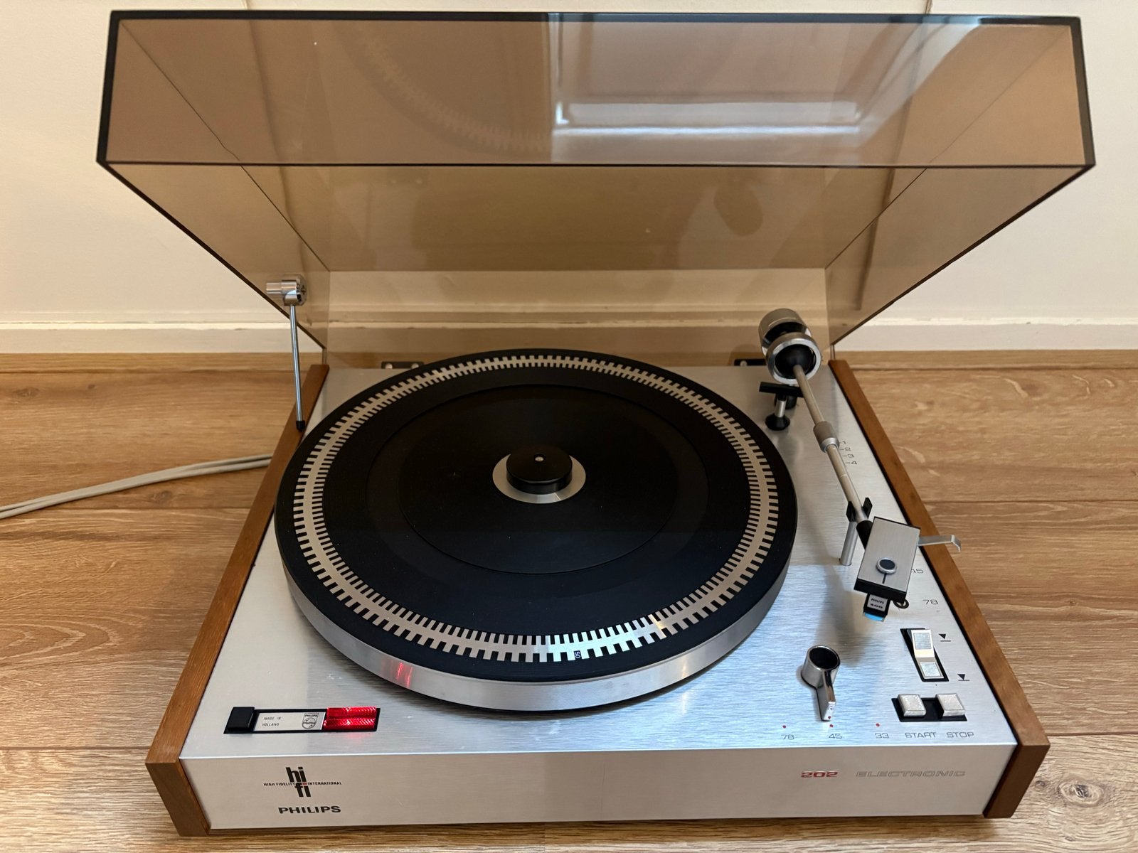 Philips 202 Electronic Platenspeler - Vintage Hifi, Ophalen, Philips, Gebruikt, Automatisch