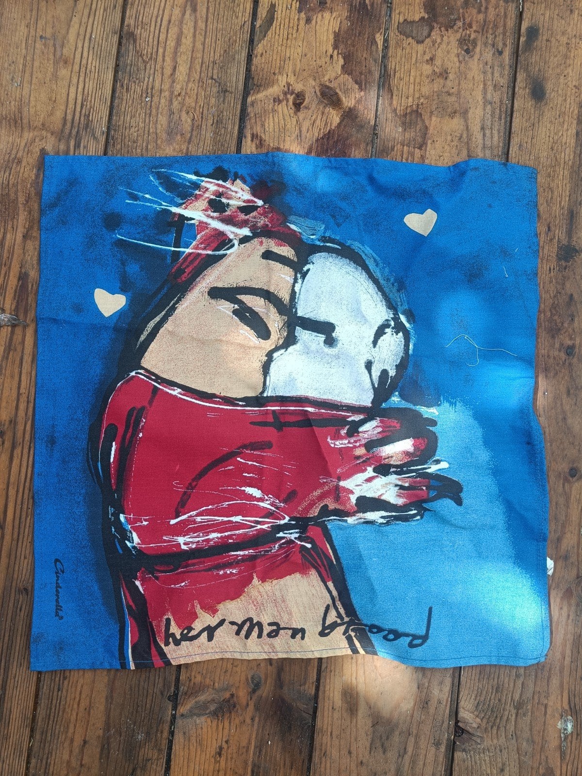 6x Herman Brood doek - 'Rock 'n' Roll Junkie' design, Huis en Inrichting, Vintage, Gebruikt, Meerkleurig, Ophalen of Verzenden