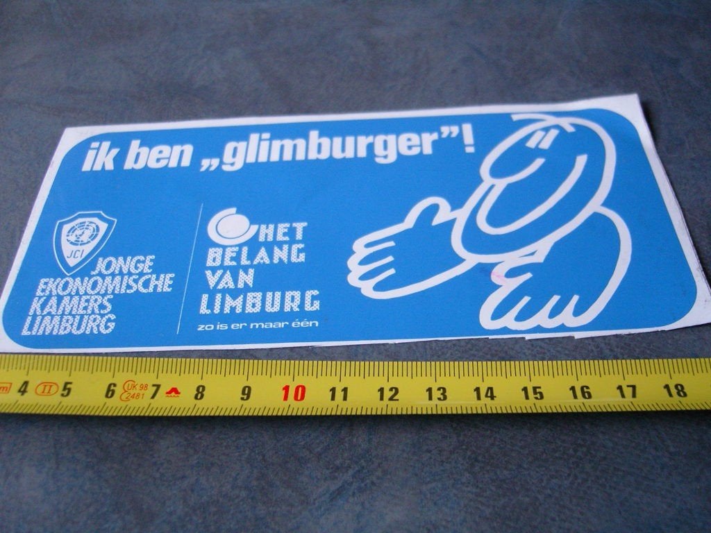 sticker ik ben GLIMBURGER !  Het beland van limburg, Verzamelen, Ophalen of Verzenden, Zo goed als nieuw