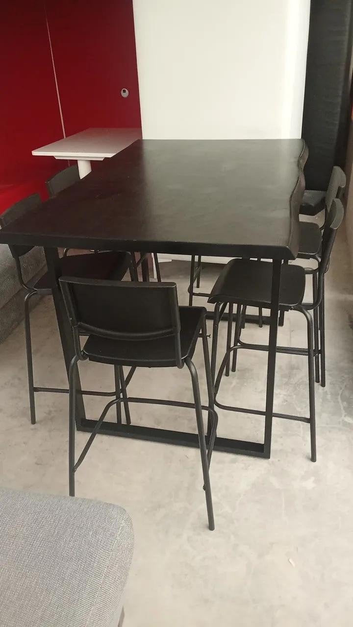 bartafel + barkrukken 7x zwart setprijs €175, Gebruikt, ., 60 tot 90 cm, Ophalen of Verzenden