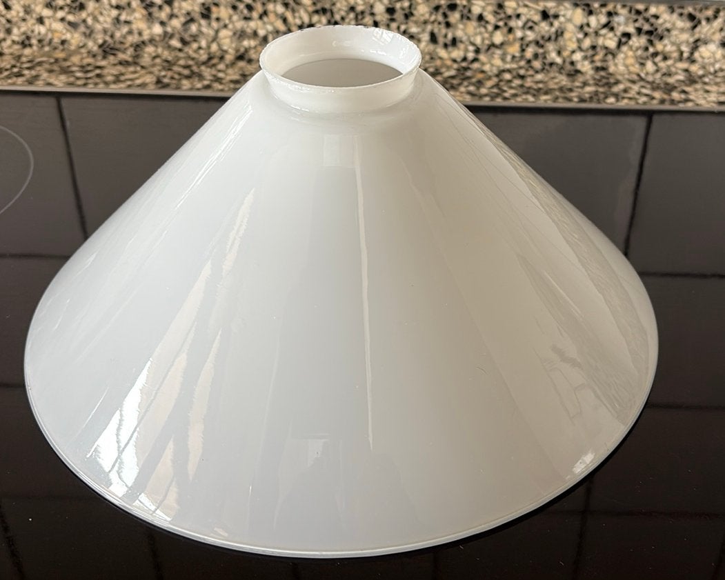 Lampenkap melkglas wit hoogte 15 cm, Huis en Inrichting, Lampen | Lampenkappen, Ophalen of Verzenden, Zo goed als nieuw, Wit