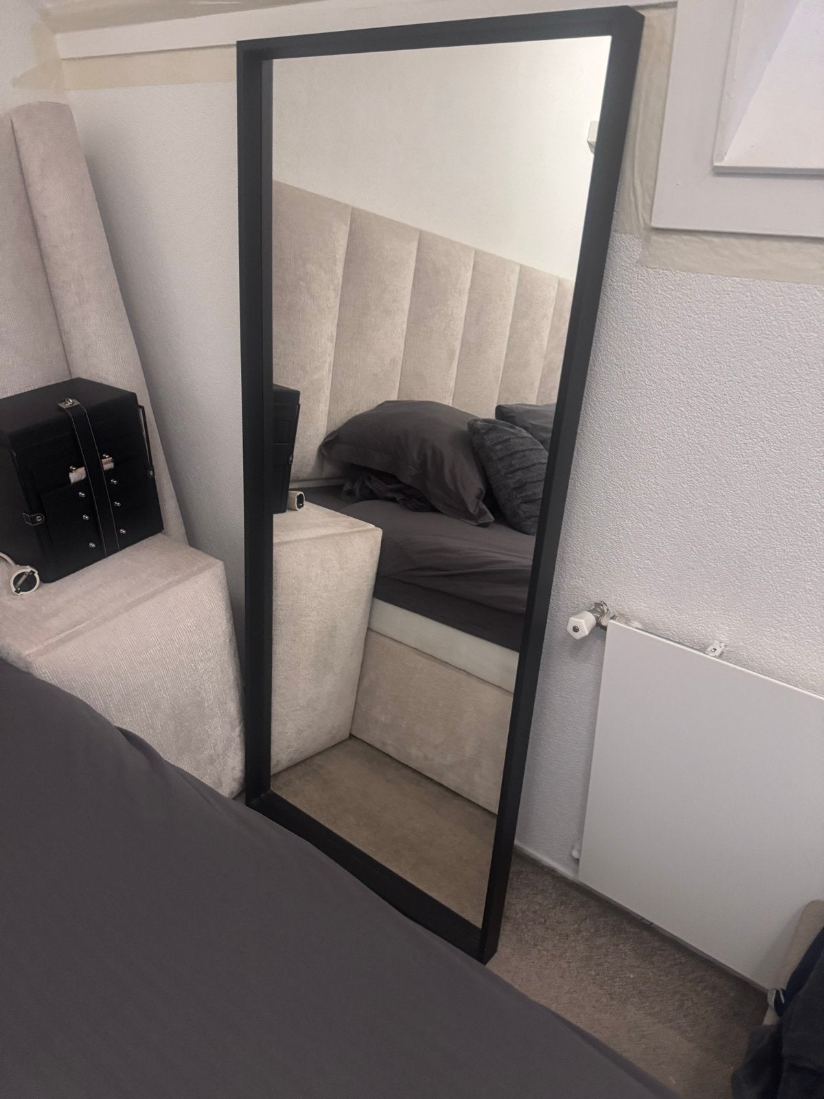 IKEA NISSADAL spiegel - Zwart, 65x150 cm, Huis en Inrichting, Woonaccessoires | Spiegels, Ophalen, 100 tot 150 cm, Zo goed als nieuw