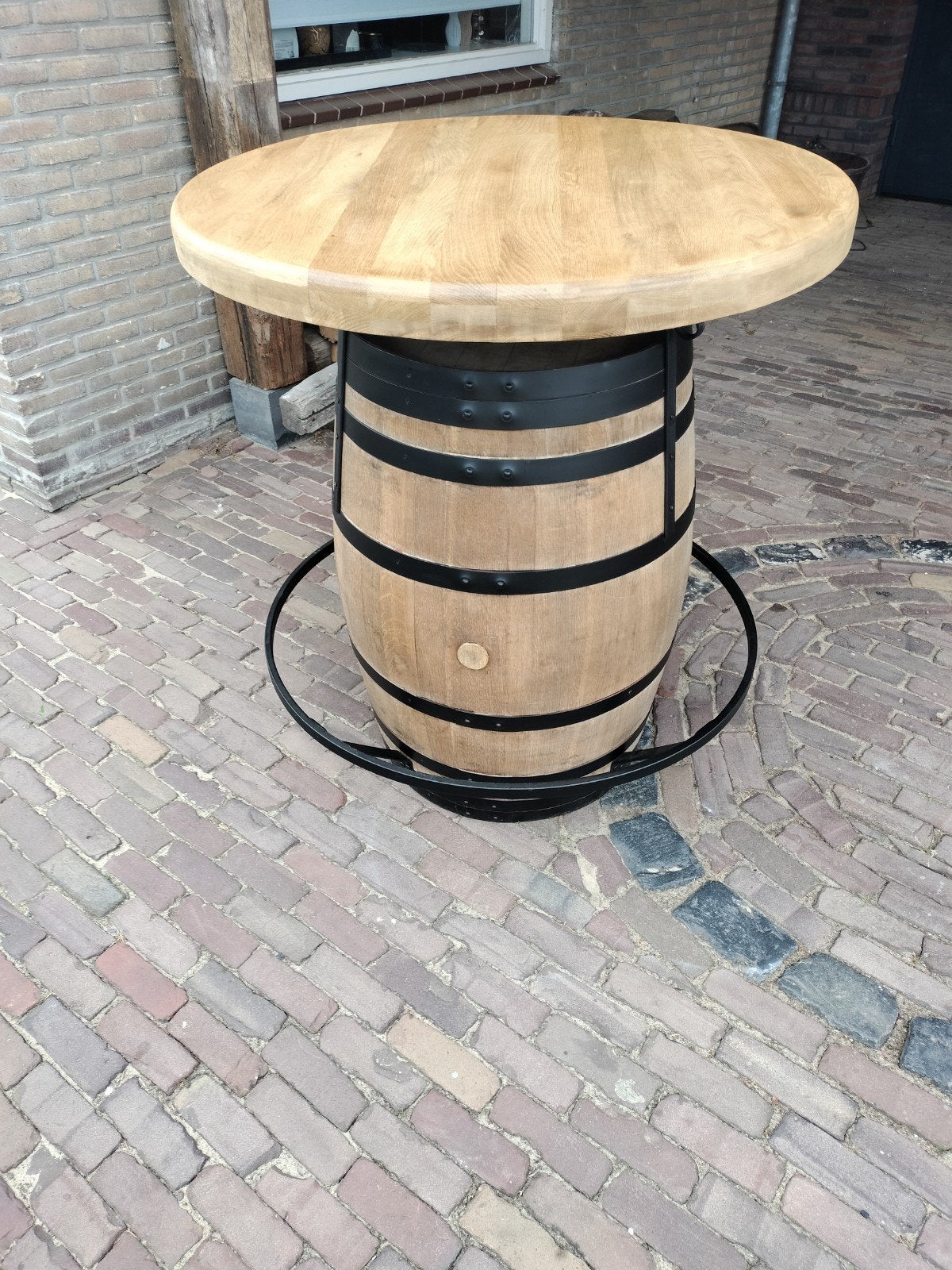 statafel wijnbar wijnvat Hangtafel regenton mancave stamtafe, Ophalen of Verzenden