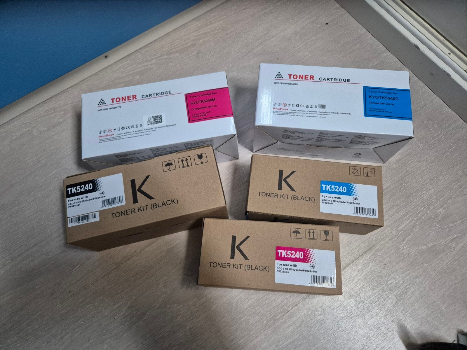 Kyocera TK5240 Toner Cartridges (Zwt, Magenta, Cyaan), Computers en Software, Printers, Kleur printen, Printer, Nieuw, Ophalen of Verzenden